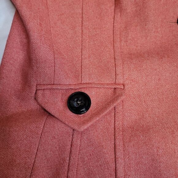 VINTAGE 90s‎ Talbots coral wool blend short button up blazer jacket XL - Picture 5 of 8